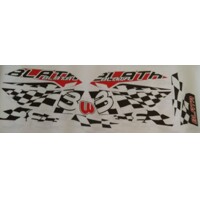 NÁLEPKY SADA BLATA 125 - ČERVENÁ - (ŠACHOVNICE)
